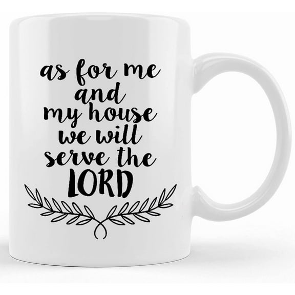 Multiple Colors As For Me And My House We Will Serve The Lord Mug Coffee Mug, Tea Mug Gold, Silver, Hot Pink, Black Magic Color Change, Ceramic Novelty Coffee Mug, Tea Cup, Gift Present