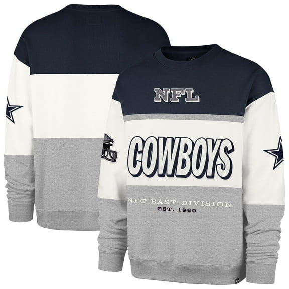 Men's '47 Navy/Gray Dallas Cowboys Breeze Maximalist Sweatshirt