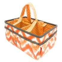 Bacati - Mix N Match Ikat Chevron/Dots Nursery Storage Caddy, Orange/Gray