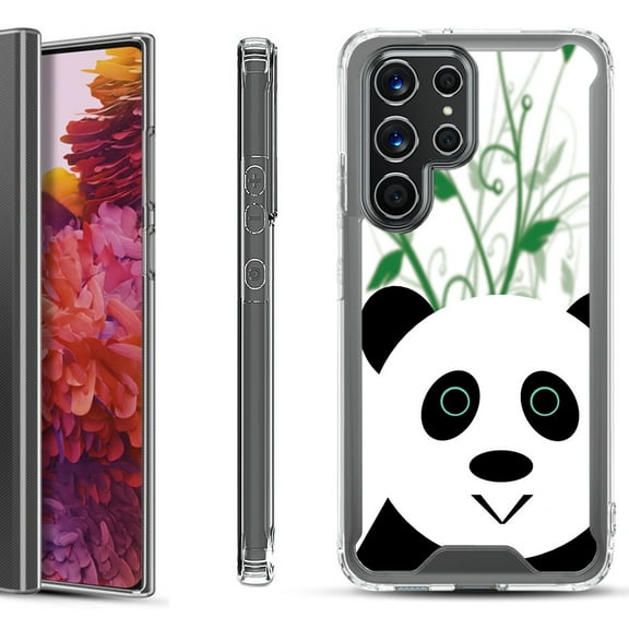Shockproof Bumper Phone Case for Samsung Galaxy S22 Ultra 5G, by OneToughShield ® - Panda