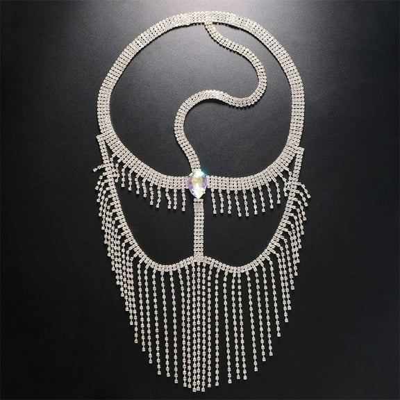 Crystal Tassel Face Mask Face Chain Rhinestones Costume Holloween Mask For Women Veil Masquerade Party Face Jewelry