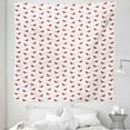 thumbnail image 1 of Cardinal Tapestry, Birds Posing Beak Nature Winter Season Animal Smoothly Continuous Style, Fabric Wall Hanging Decor for Bedroom Living Room Dorm, 5 Sizes, White and Dark Pink, by Ambesonne, 1 of 1