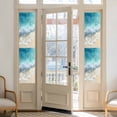 thumbnail image 2 of Aqua Blue Beach Window Privacy Film, Coastal Seawaves Sand Shore Scenery Static Cling UV Sun Blocking Heat Control Window Tint Day and Night, Non-Adhesive One Way Windows Privacy Cover 17.7''x78.7'', 2 of 7