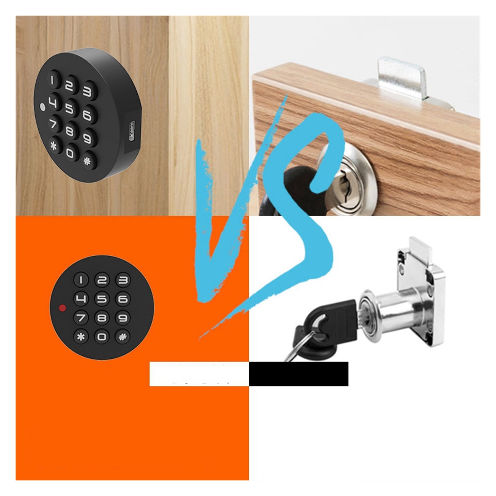 Password Lock Drawer Door Lock Anti-theif Mini Code Locker Wardrobe Gym Cabinet Electric Smart Door Lock File Lock ,Integrated Smart Home