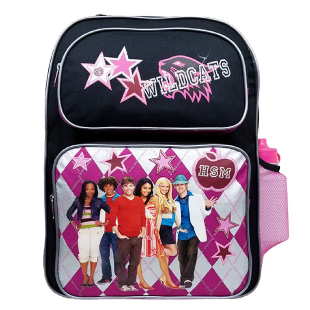 Disney High School Musical Plaid Girls Kids Large Backpack w Free Water