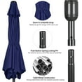 thumbnail image 6 of Topeakmart 7.5ft Outdoor Market Patio Umbrella with Tilt Push Button and Crank, 6 Ribs, Navy Blue, 6 of 9