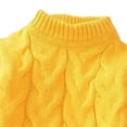 thumbnail image 4 of WQNVRNR Girls Fall Winter Sweater Mock Neck Long Sleeve Cable Knit Soft Loose Knit Pullover Yellow 2 Years, 4 of 7