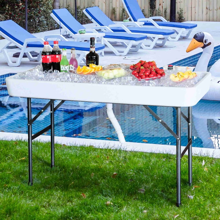 Costway, Plastic Ice Folding Table, 47.5