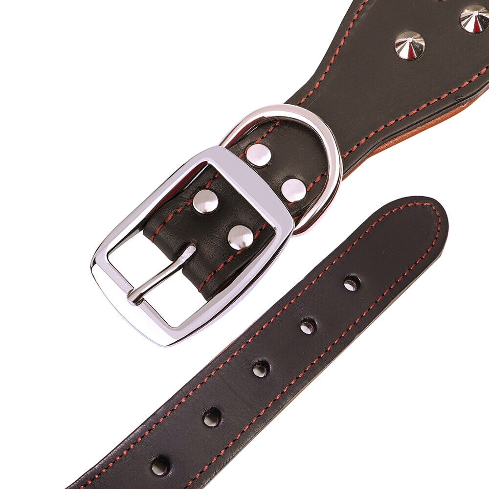 Pet Artist 2 Inch Wide Cool Spiked Studded Leather Dog Collar Heavy Duty For Medium Large Dogs Pitbull German Shepherd