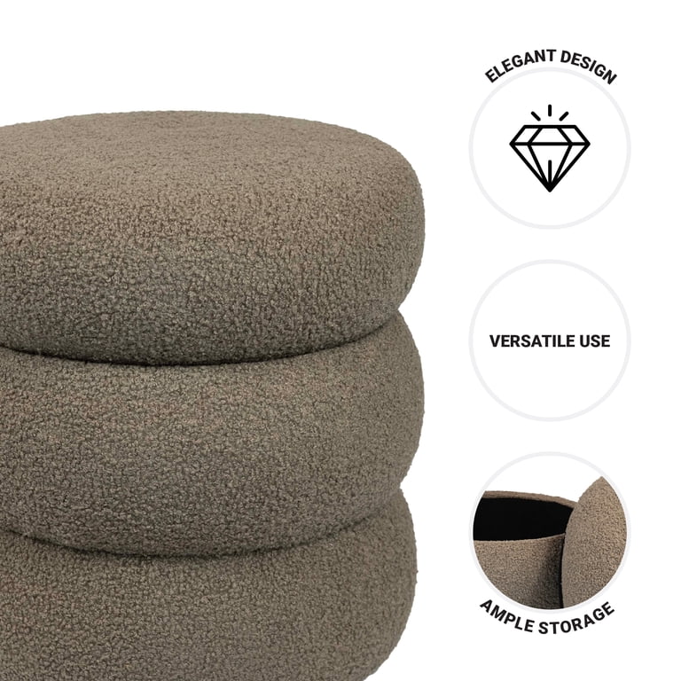 Mainstays Cloud Ottoman, Boucle Taupe - Walmart.com