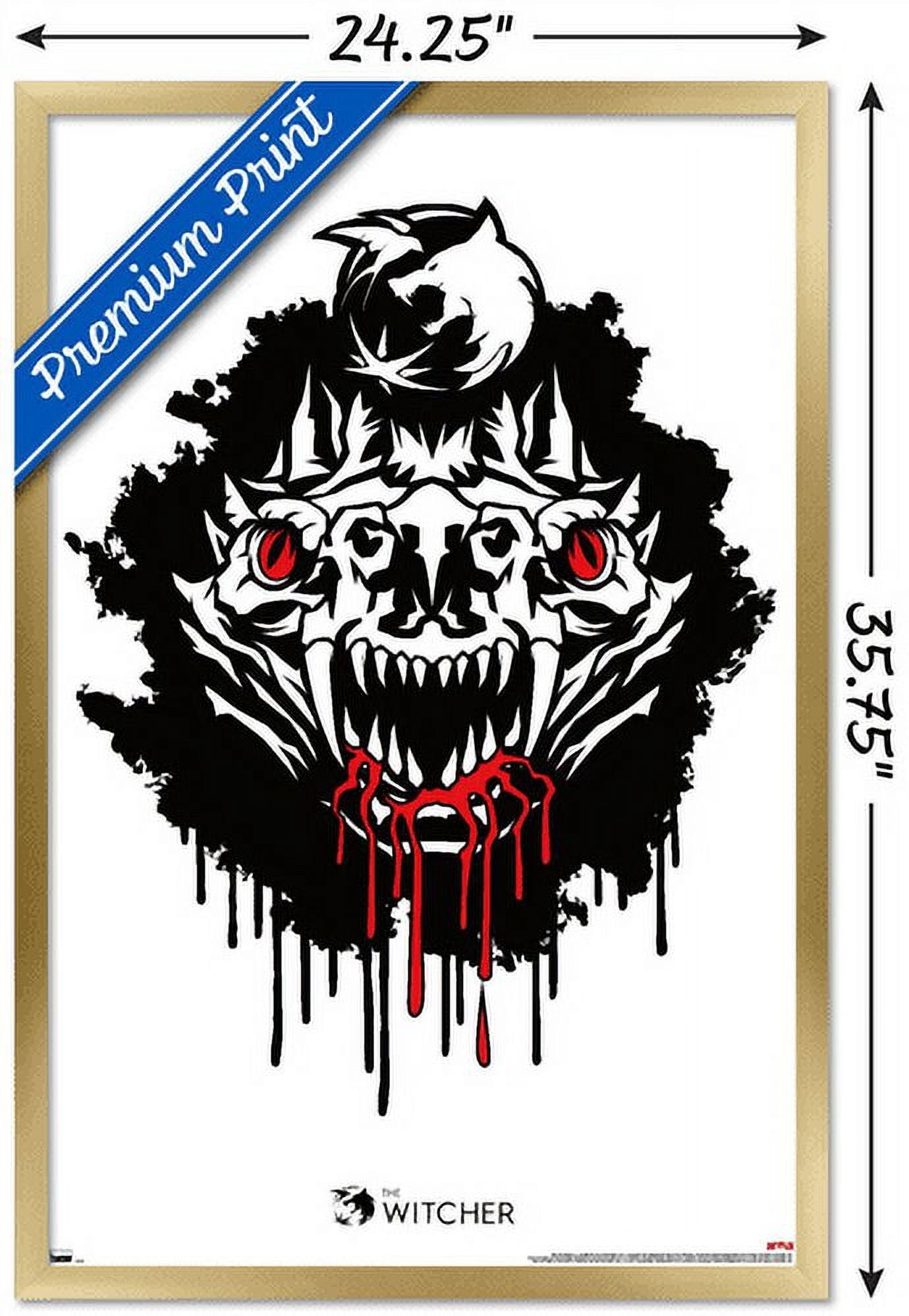 Netflix The Witcher Season 2 - Basilisk Head Wall Poster, 22.375" x 34", Framed