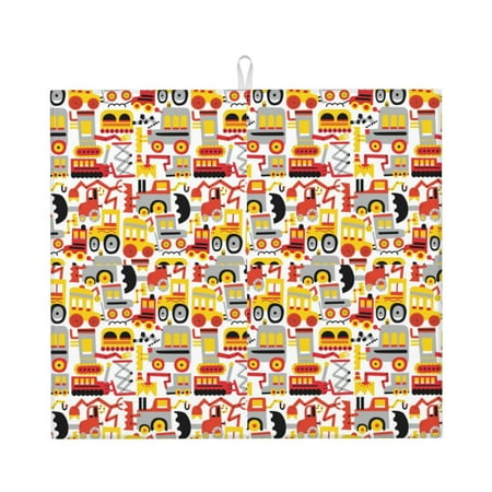 

Pofeuu Excavator (2) Print Ultra Water Absorbent Microfiber Dish Drying Mat Drying Mat for Kitchen Kitchen Counter Accessories