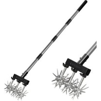 Walensee Rotary Cultivator Garden Tool – Adjustable Hand Tiller for Gardening & Lawn Care with Rustproof Aluminum Blades, Telescopic Handle, Lightweight Nylon Base – Soil Aerator & Grass Reseeder