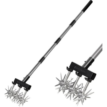 Walensee Rotary Cultivator Garden Tool – Adjustable Hand Tiller for Gardening & Lawn Care with Rustproof Aluminum Blades, Telescopic Handle, Lightweight Nylon Base – Soil Aerator & Grass Reseeder