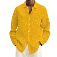thumbnail image 2 of IWRICH Men's Sparkle Dress Shirt Funny Long Sleeve Printed Casual Shirt Fashion Carnival Button down Holiday Party Tops Yellow XL, 2 of 4