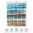 thumbnail image 4 of Split Shower Curtain for Transfer Bench, Turquoise Brown Fabric Shower Curtains for Bathroom, Abstract Wood Grain Gradient Stripes Tub Sliding Transfer Bench Waterproof Bath Curtains 72"x72", 4 of 9