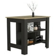 thumbnail image 5 of 27.5Inch Kitchen Island Table with Storage for Home, Kitchen and Dining Room, 2 Shelves, Black&Natural, 5 of 7