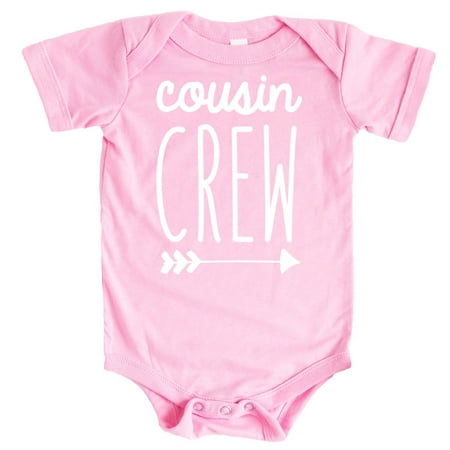 

Cousin Crew Arrow T-Shirts and Bodysuits for Baby and Toddler Boy and Girls Fun Family Outfits White on Pink Bodysuit 6 Months