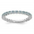 thumbnail image 2 of Auriga 925 Sterling Silver Aquamarine Eternity Ring for Women Size- 9, 2 of 6