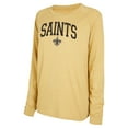 thumbnail image 2 of Women's Concepts Sport Black/Gold New Orleans Saints Raglan Long Sleeve Top & Shorts Lounge Set, 2 of 3