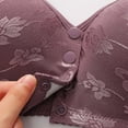 thumbnail image 4 of Fgnfyis Women's Solid Color Lace Pattern Front Buckle Non Underwire Tank Top Bra Everyday Wear Bras Purple 46, 4 of 7