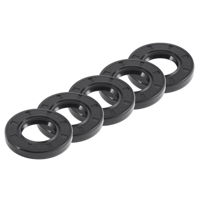 Unique Bargains Sello de Aceite Universal TC Doble Labio con Resorte de Acero Anillo de Sello de Eje Rotativo 25x47x7mm Alta Presión Caucho NBR Negro 5pcs