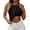 Black, variant on Women's Front Zip Sports Bra High Support Workout Top, Seamless Racerback Yoga Bra Breathable for Running Gym