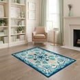 thumbnail image 2 of ODIKA Coral Reef Bathroom Nautical Wave Border Starfish Ocean Seashell Playful for Dorm Room, Small Living Apartment, Stain Resistant Low Profile, 2 of 7