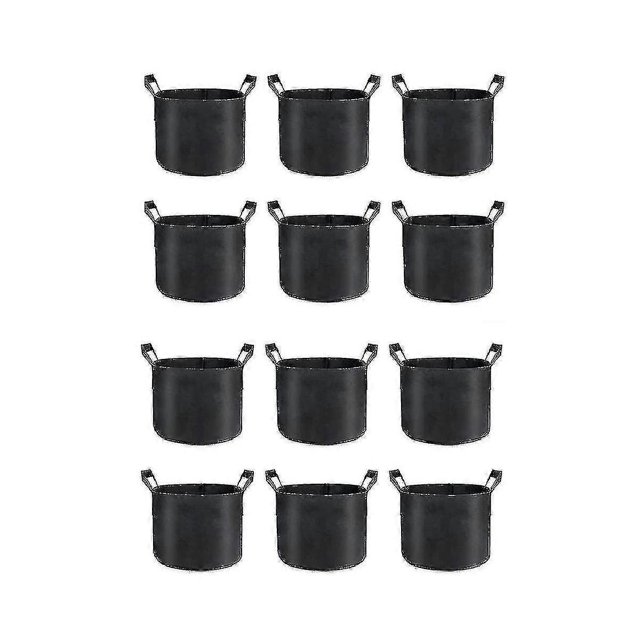 12-pack Grow Bags 5 Gallon, Thick Fabric Planter Bags For Vegetables, Sturdy Handles & Reinforced S