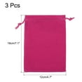 thumbnail image 2 of Unique Bargains 18x12cm Microfiber Pouch, 3Pcs Soft Storage Drawstring Gift Bag, Rose Red, 2 of 5