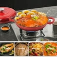 thumbnail image 6 of Hawsaiy 3 Quart Enameled Shallow Cast Iron Dutch Oven with Lid, Dual Handles Dutch Pots for Cooking, Stewing, Heavy-Duty & Nonstick, Oven Safe up to 500° F, Works on All Stovetops,Red, 6 of 11