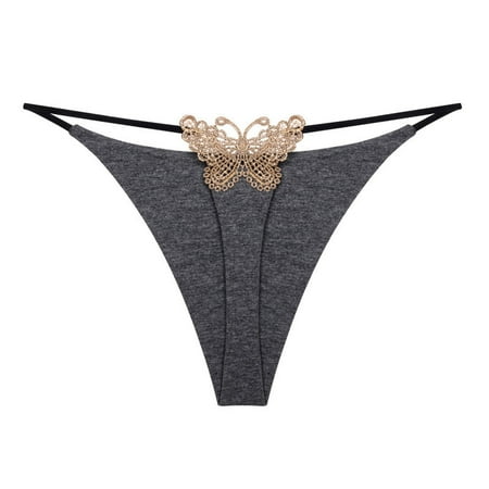 

Women s Panties Spring Summer Elegant Breathable Cut Out Pearl Thin Lace Thong Double Layer Thin Strap Thong Embroidery Low Waist Panties For Women