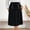 Black, variant on qelini High Waist Skirts Women Plus Size Mid-Length Skirt A-line Skirt Solid Color Beach Casual Skirt