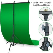 LINCO T-Shape Backdrop Stand with Green Screen & 10 Ring Light Stand Lighting Kit for TikTok