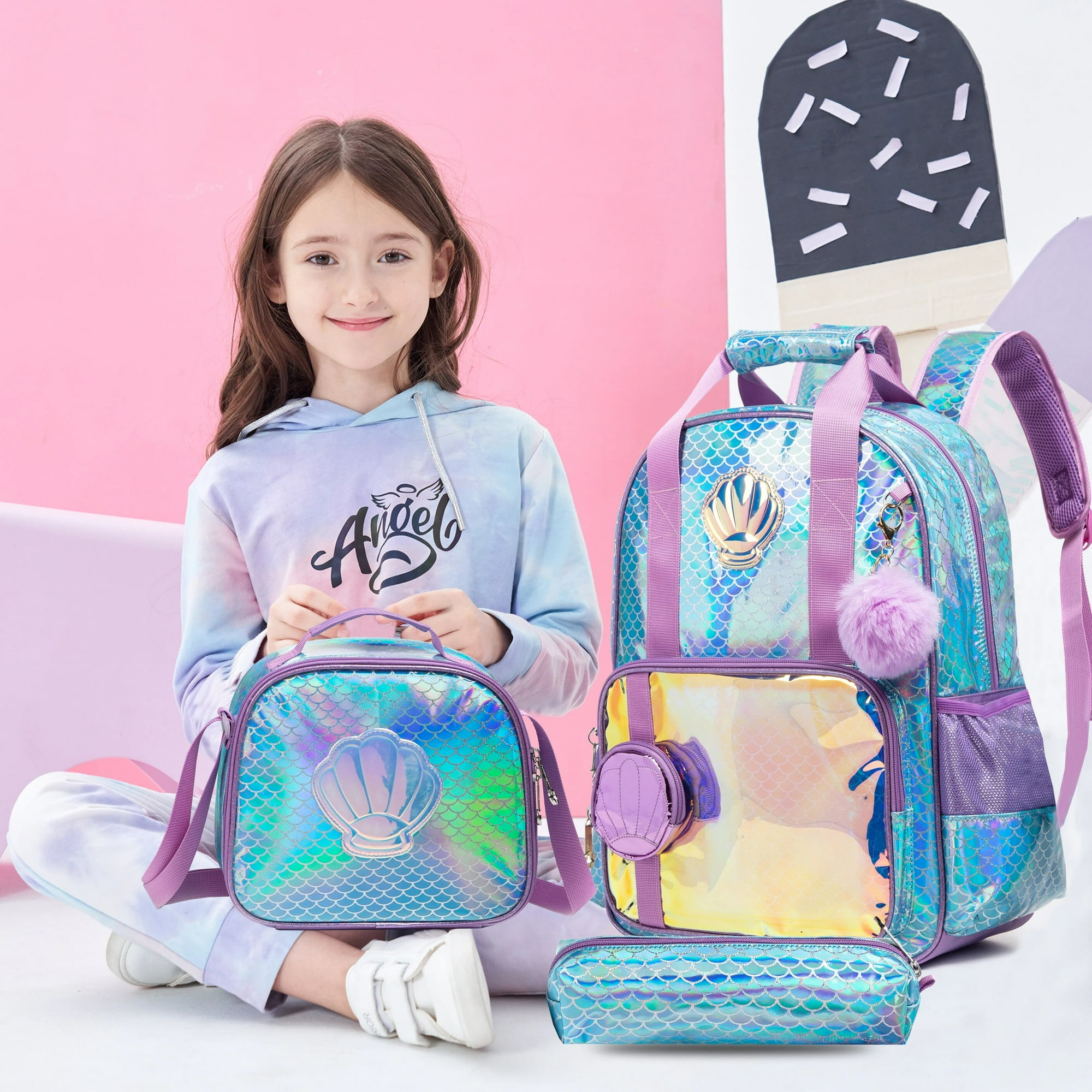 Girls mermaid backpacks hotsell