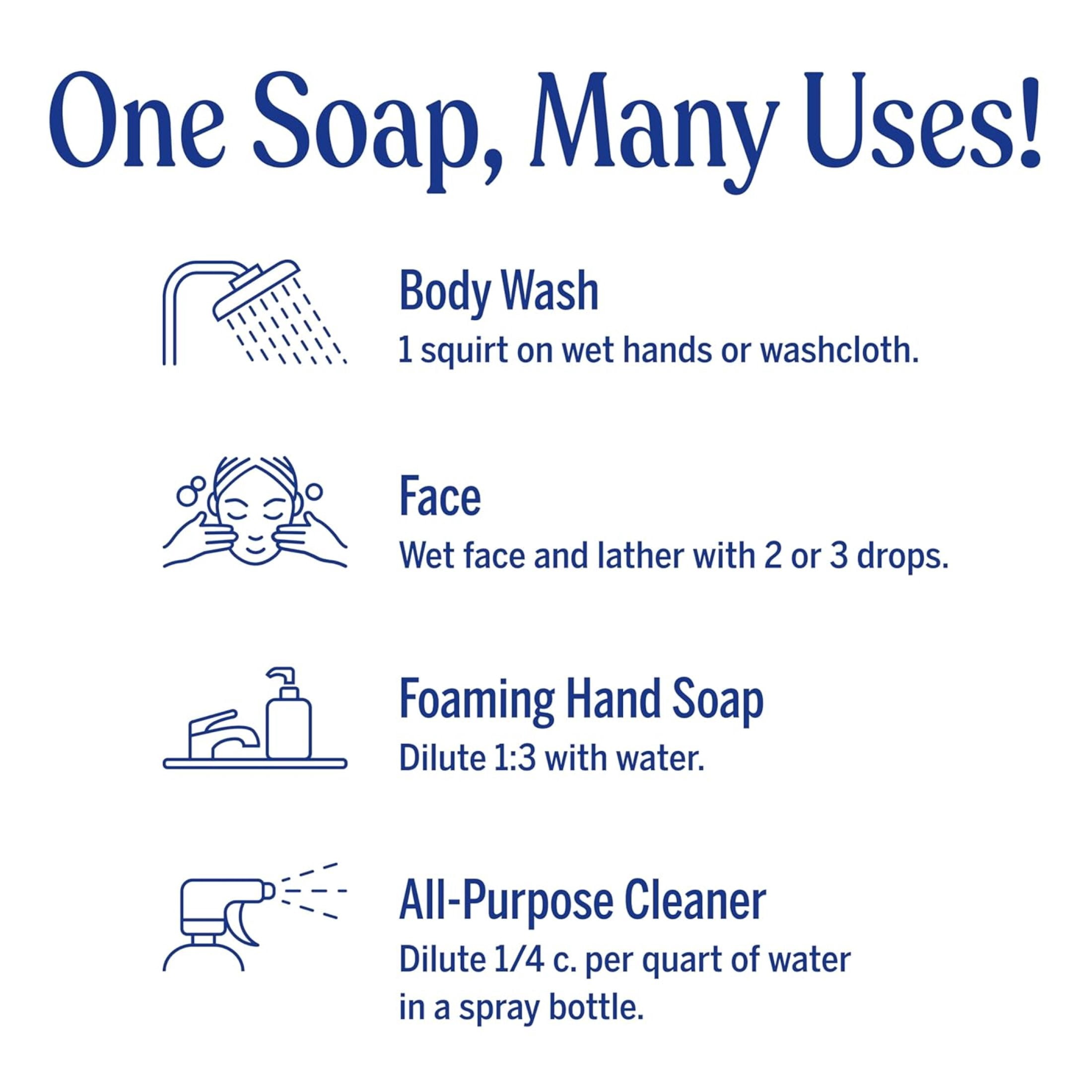 (4 pack) Dr.Bronner's Magic Soap, Lavender, Pure-Castile Body Wash Liquid Soap, 32 fl oz