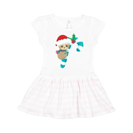 

Inktastic Candy Cane Sloth Gift Toddler Girl Dress