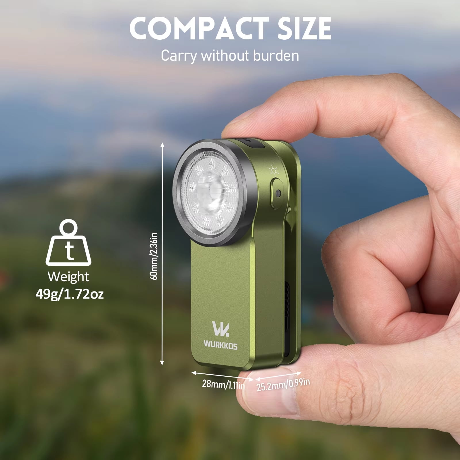 Wurkkos HD03 680LM Mini Clip Light | USB-C Rechargeable Pocket Flashlight | Spotlight/Floodlight Combo | Portable EDC RGB Torch with Magnet