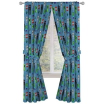 "Jay Franco Blue Microfiber Minecraft Monster Hunters Bedroom Curtains, 42""Wx84""L - 4 Piece Set"
