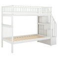 thumbnail image 5 of Twin Over Full Bunk Bed with Trundle and Storage Stairs, Solid Pine Solid Wood 3 in 1 Wood Bunk Bed Frame, No Spring Box Needed, White, 5 of 7