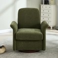 thumbnail image 2 of Jopath Swivel Accent Chair,Modern Barrel Armchair Reading Accent Chair with Wood Base for Living Room,Bedroom,Dark Green, 2 of 5