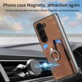 thumbnail image 4 of Mantto for Samsung Galaxy Z Fold 6 Back Wallet Case,with Elastic Card Holder,Shockproof PU Leather 360° Rotation Ring Kickstand Support Magnetic Car Mount Phone Case for Women Men,Brown, 4 of 7