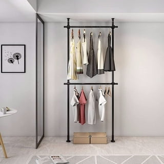 2Pcs Ceiling-mounted Hanging Clothes Rack Garment Rod Iron Chain