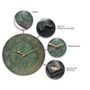 Infinity Instruments Blanc Fleur Aged Bronze Outdoor 15-inch Analog Wall Clock