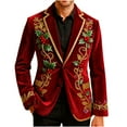 thumbnail image 5 of QSAWXQZ Christmas Corduroy Suit Jacket for Men Graphic Long Sleeve Lapel Button Cardigan Blazer Jacket with Pockets Red-2 4XL, 5 of 7