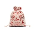thumbnail image 2 of Panxico Liquidation! Sac Cadeau de Noël en Coton Lin Flocon de Neige avec Poche à Cordon, Rangement de Bonbons en Lin, Conteneurs de Rangement de Noël, 2 of 2