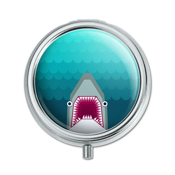 Geometric Shark Blue Pill Box