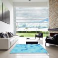 thumbnail image 7 of Ahgly Company Machine Washable Indoor Rectangle Transitional Bright Turquoise Blue Area Rugs, 4' x 6', 7 of 7