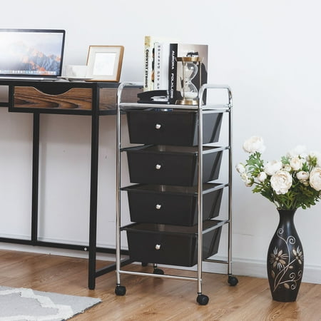 4 Drawers Metal Rolling Storage Cart Scrapbook Supply Paper Home