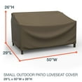 thumbnail image 4 of Budge Small Black and Tan Patio Loveseat Cover, StormBlock™ Hillside, 4 of 9